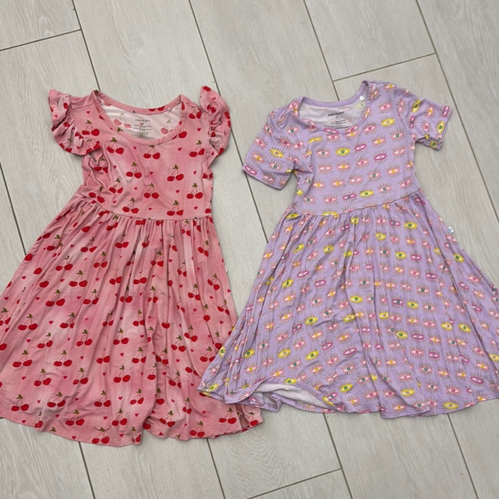Posh Peanut Pink and Purple Flutter Sleeve Sundress